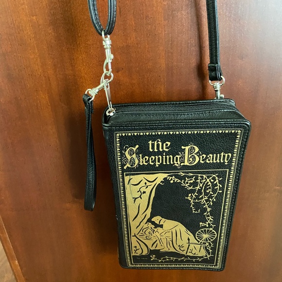 The Sleeping Beauty Vintage Book Purse Crossbody Clutch Handbag Vegan Classic - Picture 6 of 14